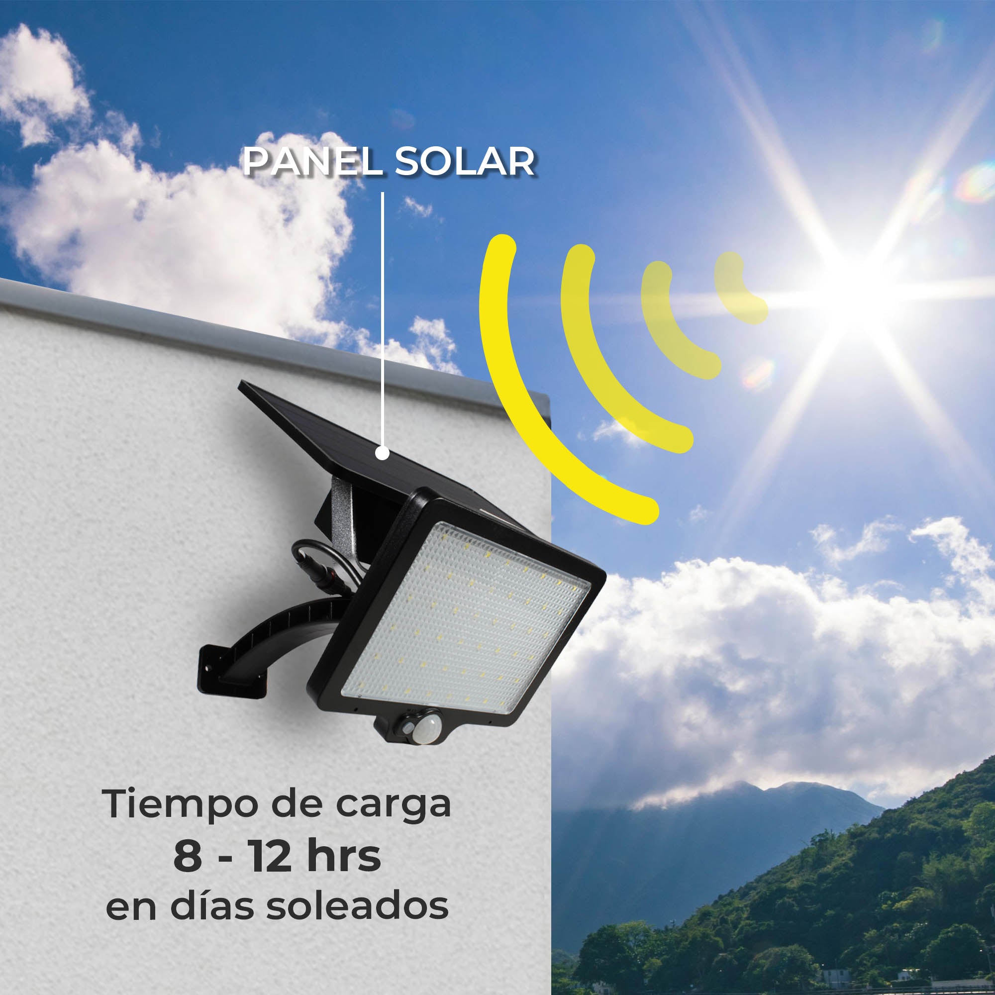 Luminaria LED Solar con Sensor de Movimiento, Modelo MS-4706.N60 Dekor