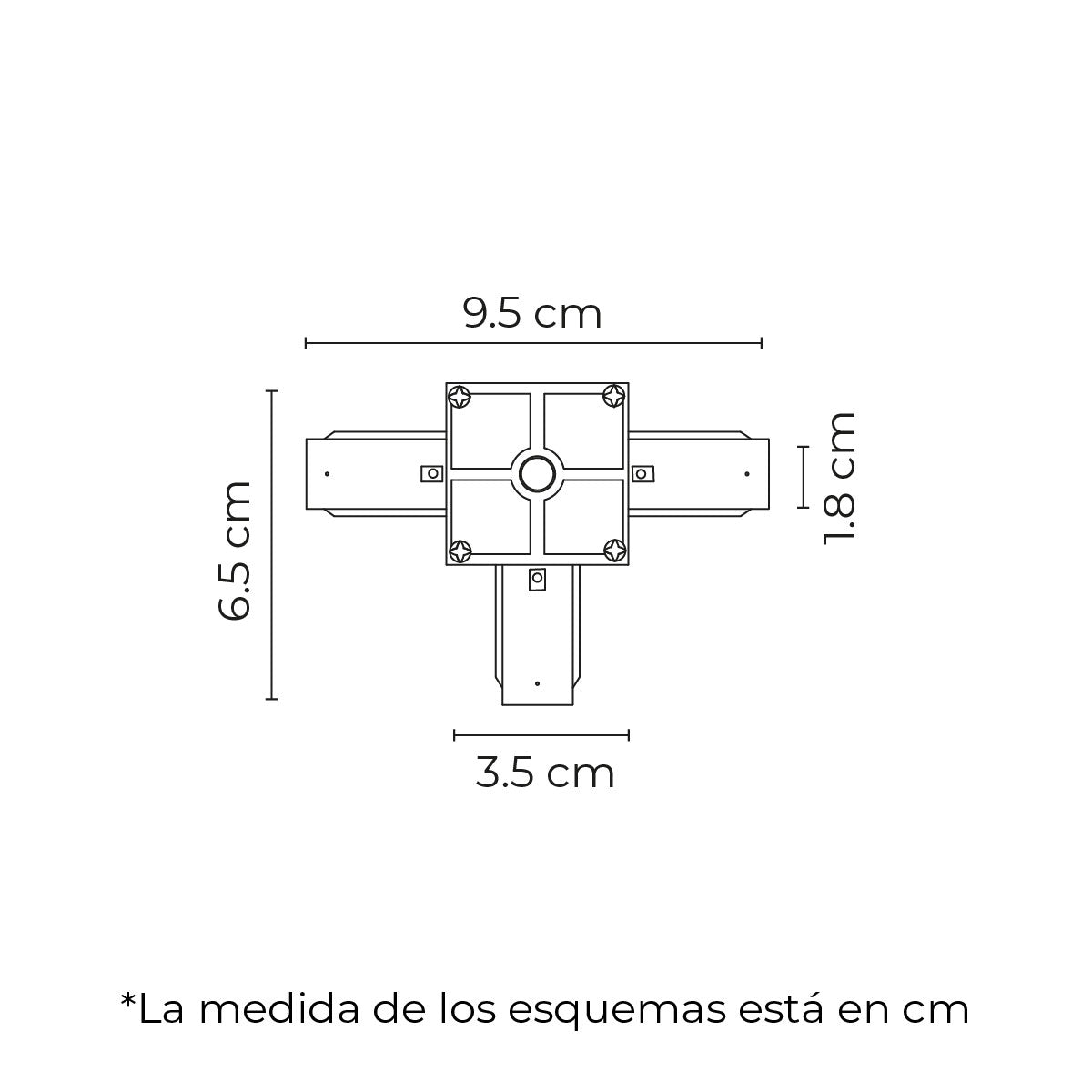 Conector en "I", "L", "T", "X" Para Lámparas De Riel Illux, TL-5100