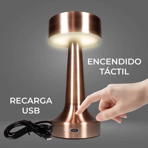 Lámpara de Mesa Recargable USB Inalámbrica LED, Modelo EL-2903 DEKOR