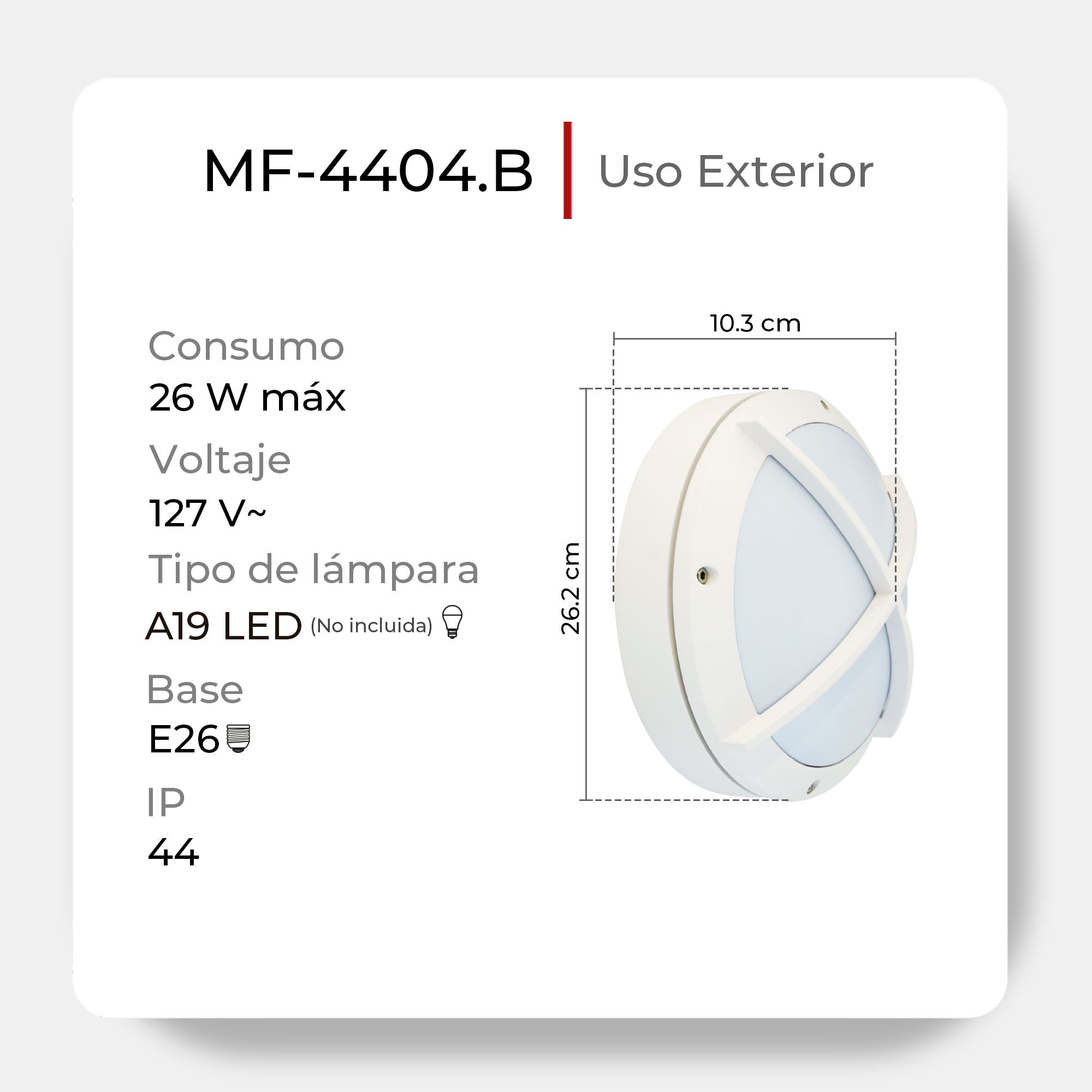 Lámpara decorativa para sobreponer en muro, blanco, aluminio, MF-4404.B