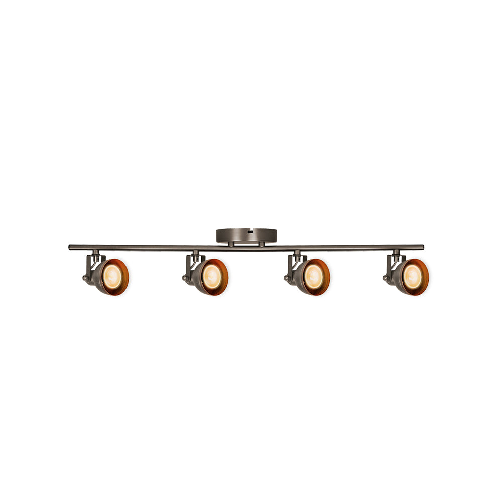 Lámpara Decorativa Moderna Minimalista LED, 4 spots tipo riel, cabezas ajustables, Modelo TR-2416.S Dekor By Illux