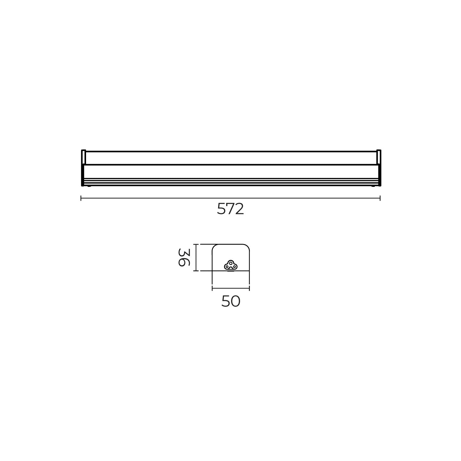 Luminaria interconectable lineal para sobreponer en techo, TL-1517.B