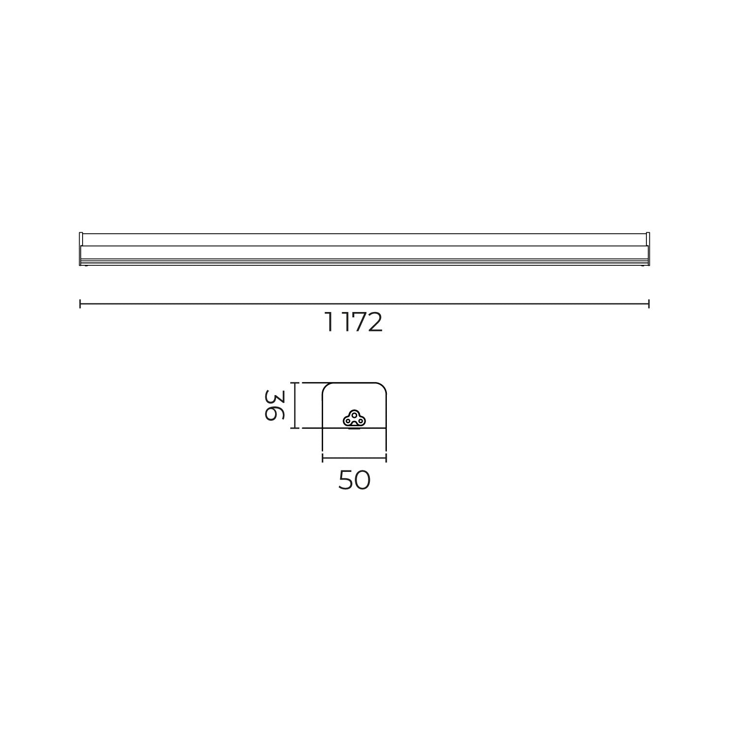 Luminaria interconectable lineal para sobreponer en techo, TL-1532.B