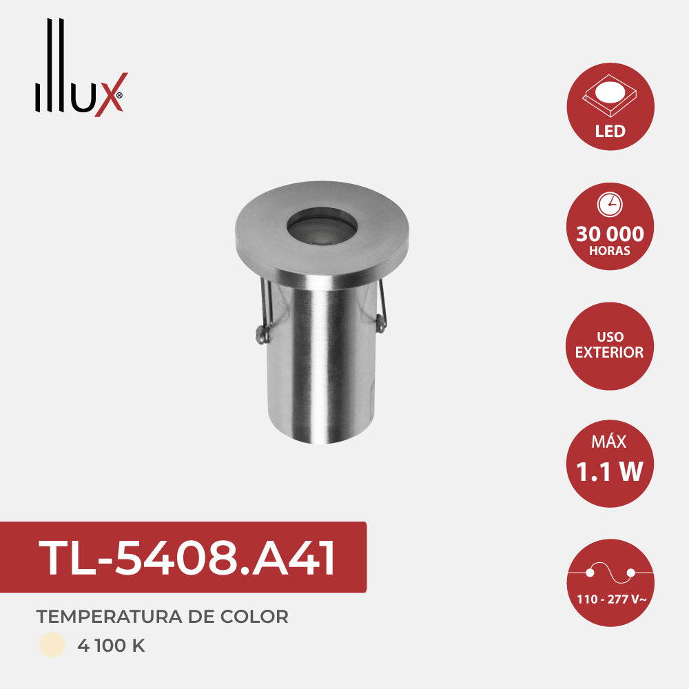 Lámpara Illux para empotrar en piso LED de 1W, TL-5408.A