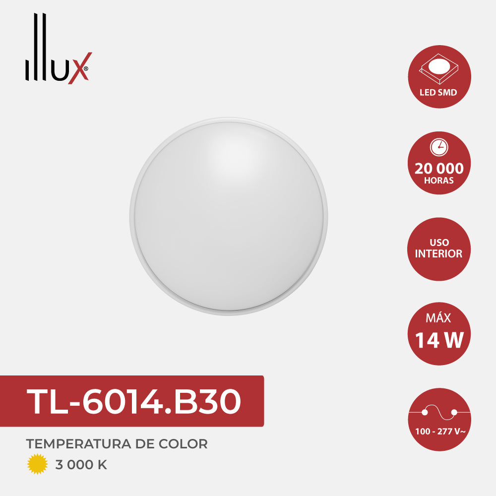 Lámpara Illux para sobreponer en plafón de LED, TL-6014.B