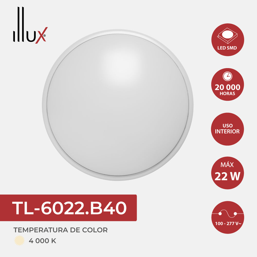 Lámpara Illux de sobreponer LED 22W, TL-6022.B