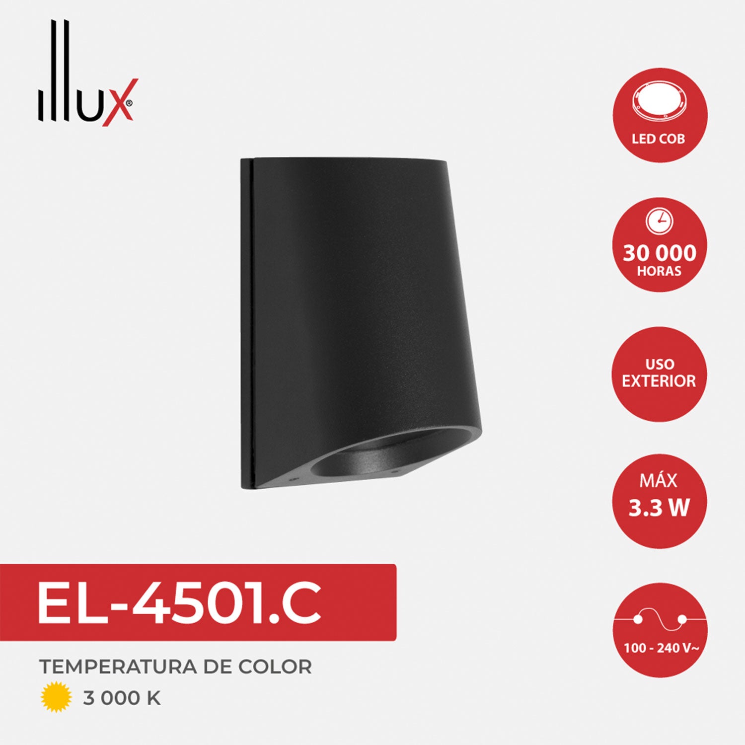 Lámpara Illux de sobreponer LED de 3.3W, EL-4501.C