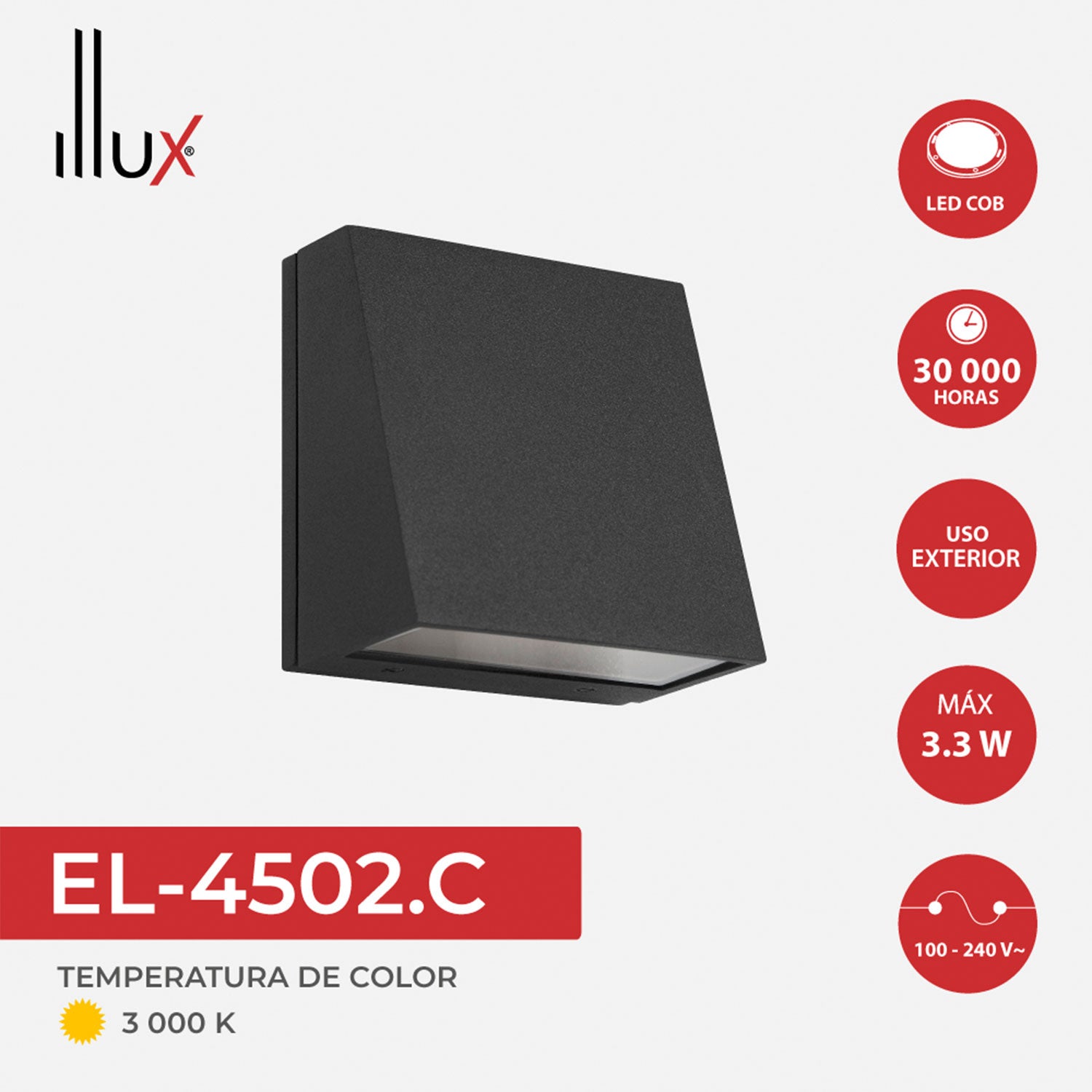 Lámpara Illux de sobreponer LED de 3.3W, EL-4502.C